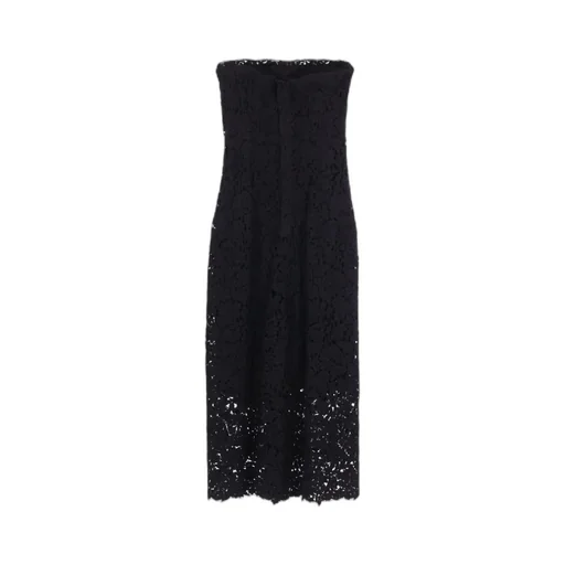 Floral-Lace Strapless Dress