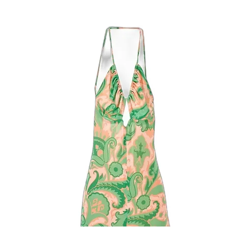 Barocco-Printed Cut-Out Maxi Dress