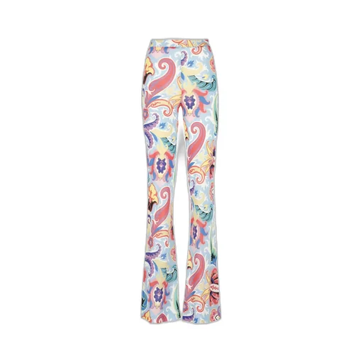 Paisley-Printed Flared Pants