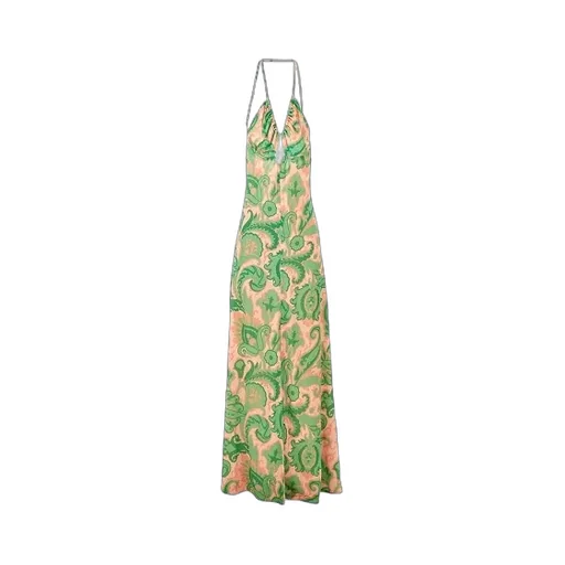 Barocco-Printed Cut-Out Maxi Dress