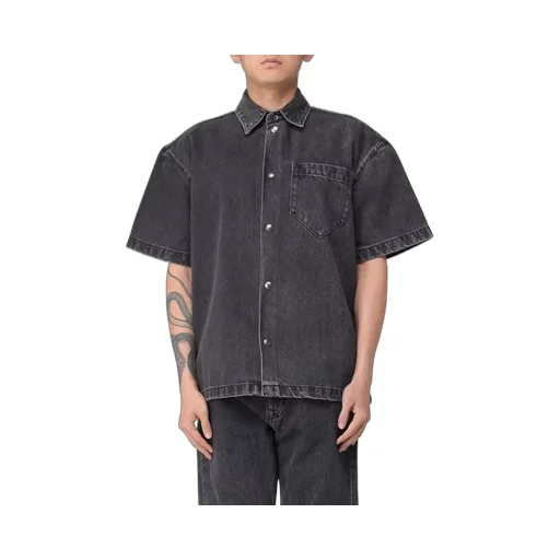 Short-Sleeved Denim Shirt