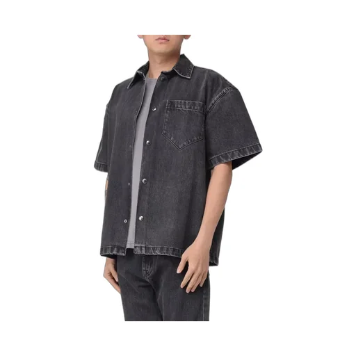 Short-Sleeved Denim Shirt