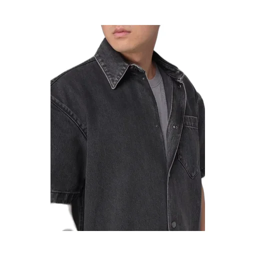 Short-Sleeved Denim Shirt