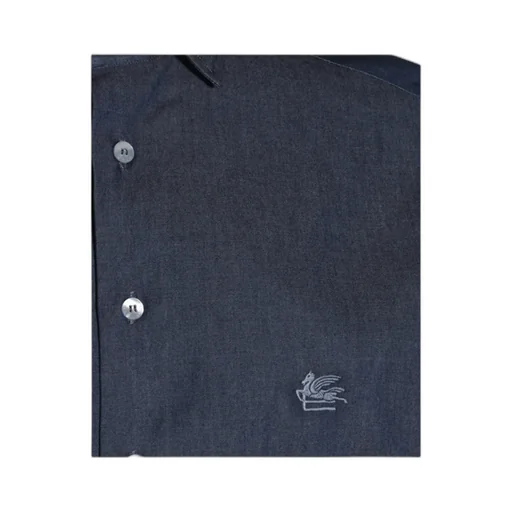 Logo Embroidered Curved Hem Shirt
