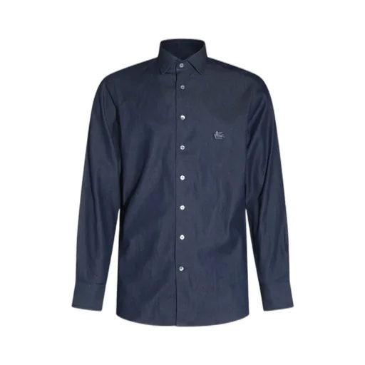 Logo Embroidered Curved Hem Shirt