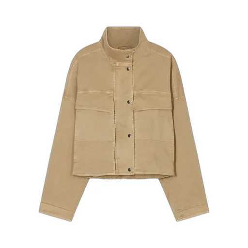 Flap-Pocket Cropped Jacket