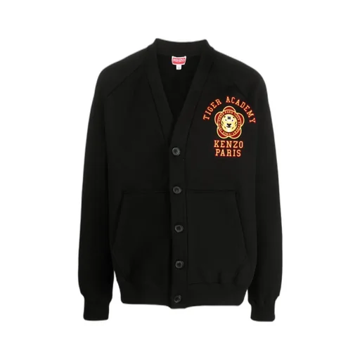 Logo-Embroidered V-Neck Buttoned Jacket