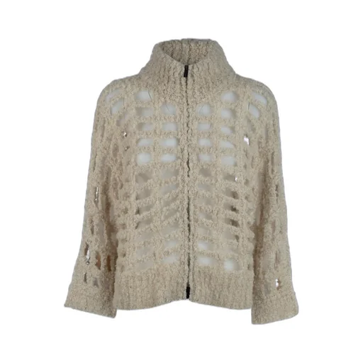 High-Neck Knitted Cardigan