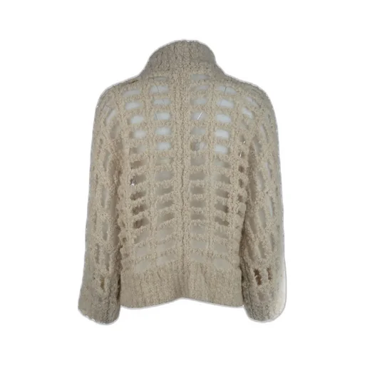 High-Neck Knitted Cardigan
