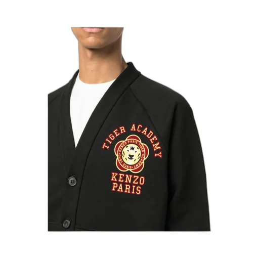 Logo-Embroidered V-Neck Buttoned Jacket