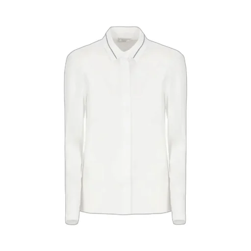 Contrast-Collar Long-Sleeve Shirt