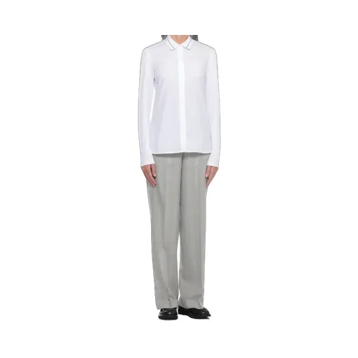 Contrast-Collar Long-Sleeve Shirt