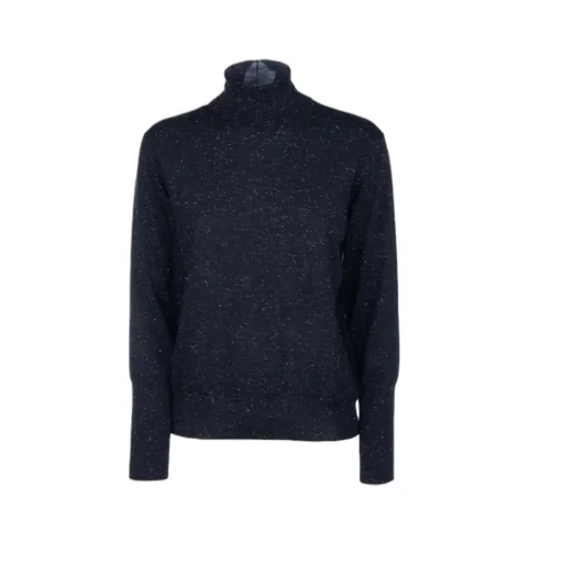 Metallic-Fleck Turtleneck Sweater