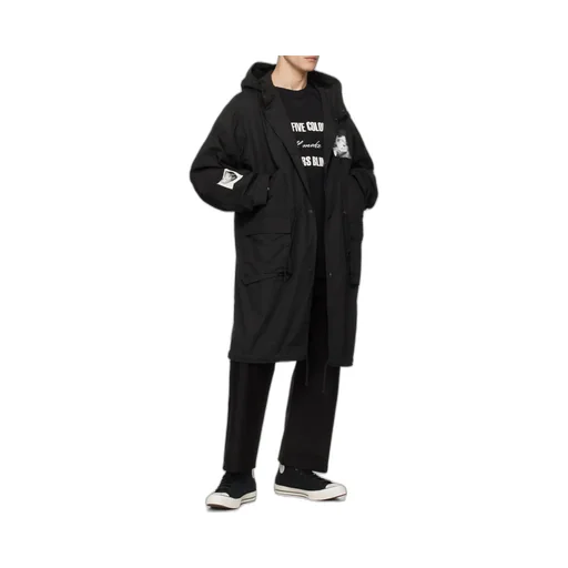 Graphic-Print Parka Coat