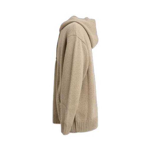 Lace-Up Knitted Hoodie