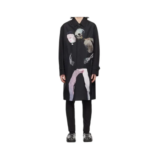 Graphic-Print Parka Coat