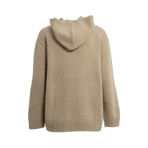 Lace-Up Knitted Hoodie