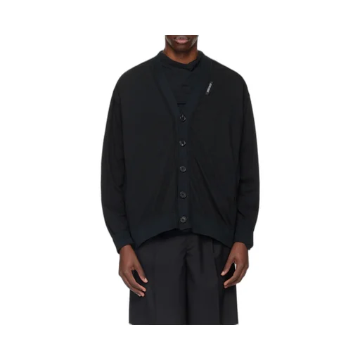 Y-Neck Button Cardigan