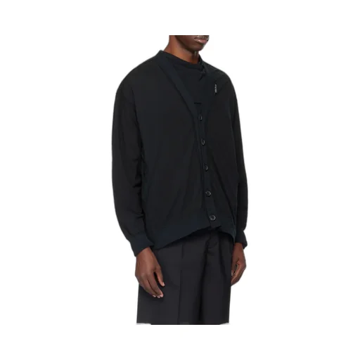 Y-Neck Button Cardigan