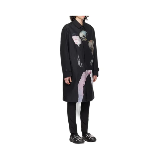 Graphic-Print Parka Coat
