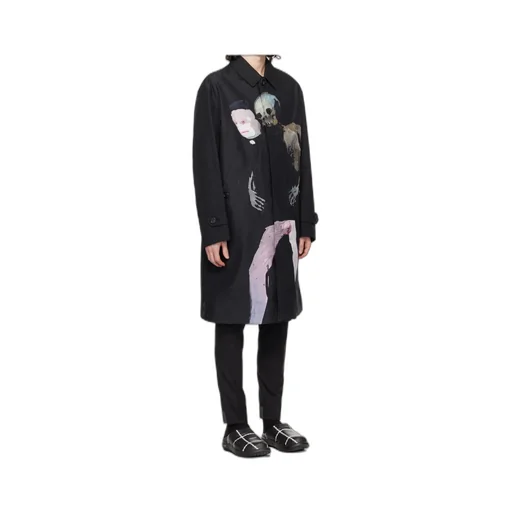 Graphic-Print Parka Coat