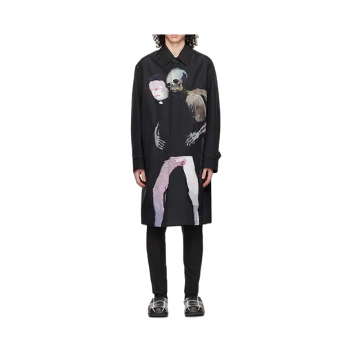 Graphic-Print Parka Coat