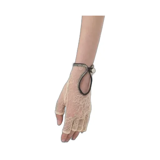 Vlogo Signature Biker Gloves In Lace And Leather