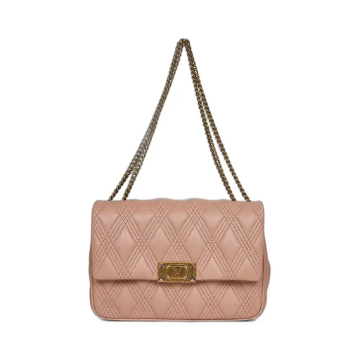Rockstud Foldover Top Quilted Shoulder Bag