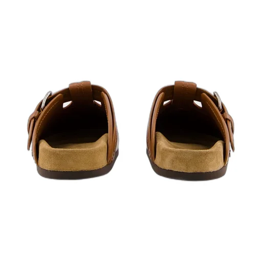 Almond Toe Buckle Detailed Slippers