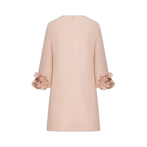 Crepe Couture Floral Detailed Mini Dress
