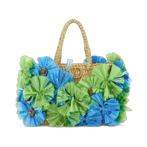 Vlogo Plaque Floral Embellished Tote Bag