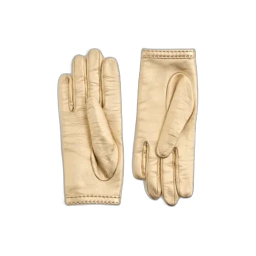 Open-Fingered Metallic Leather Gloves