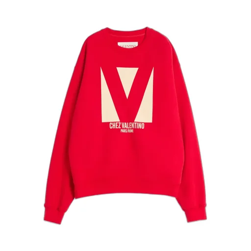 Chez Valentino Printed Crewneck Sweatshirt