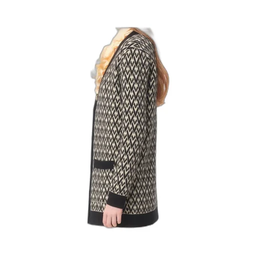 Monogram V-Neck Button-Up Cardigan