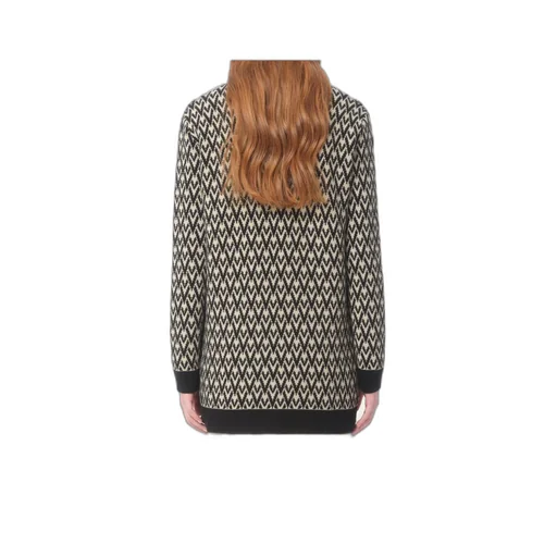 Monogram V-Neck Button-Up Cardigan