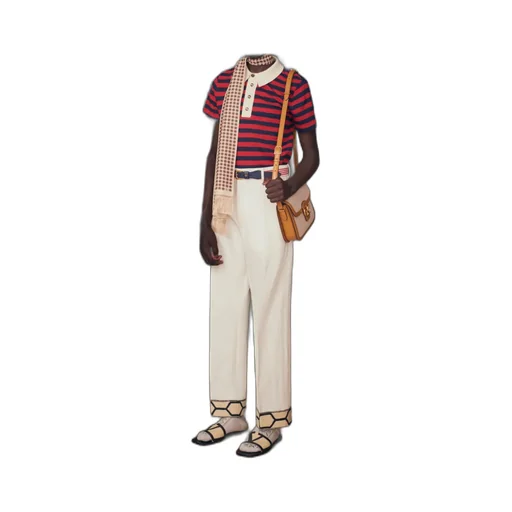 Embroidered Hem Wide Leg Pants