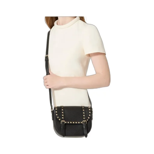 Rockstud Foldover Top Shoulder Bag