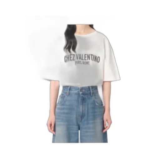 Chez Valentino-Printed Crewneck T-Shirt