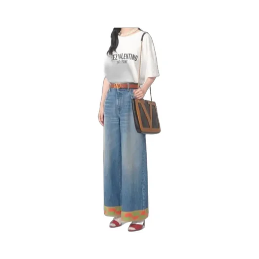 Chez Valentino-Printed Crewneck T-Shirt