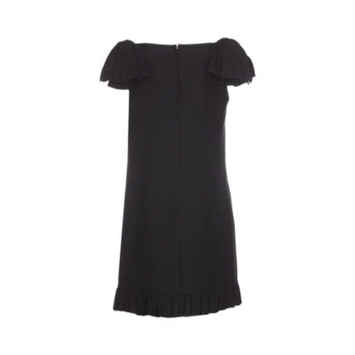 Crepe Couture Flared Hem Mini Dress