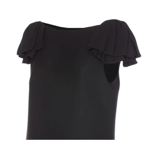 Crepe Couture Flared Hem Mini Dress