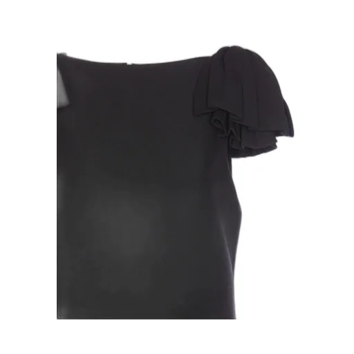 Crepe Couture Flared Hem Mini Dress