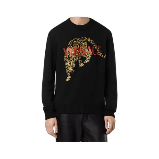 Leopard Patterned Knitted Jumper