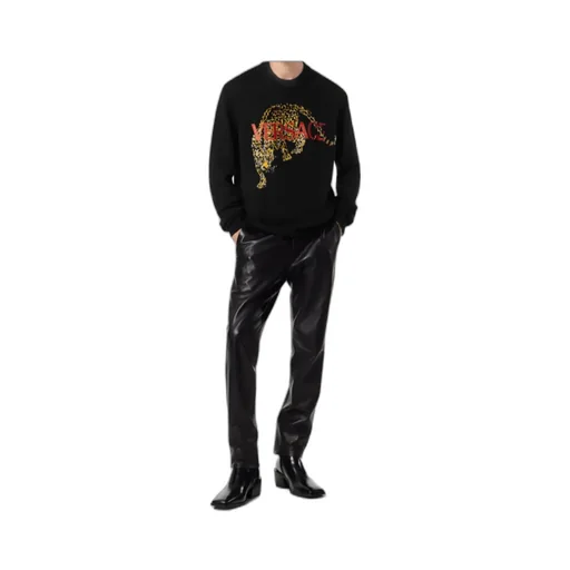 Leopard Patterned Knitted Jumper