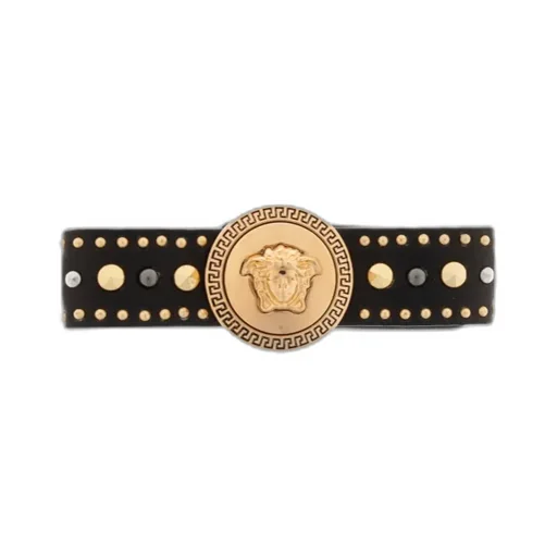 Medusa Studded Leather Hair Clip