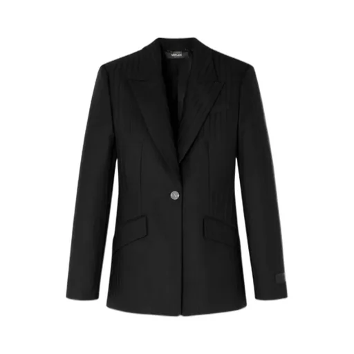 Pinstripe Single-Breasted Blazer