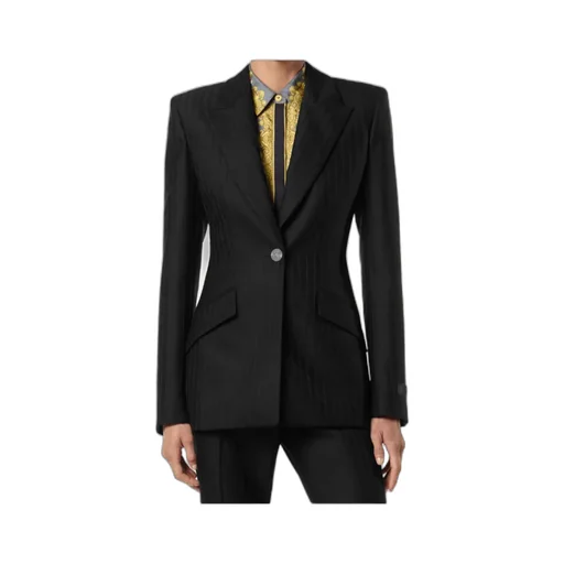 Pinstripe Single-Breasted Blazer