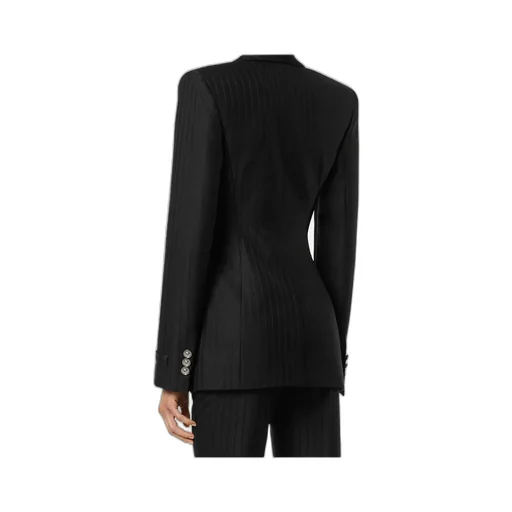 Pinstripe Single-Breasted Blazer