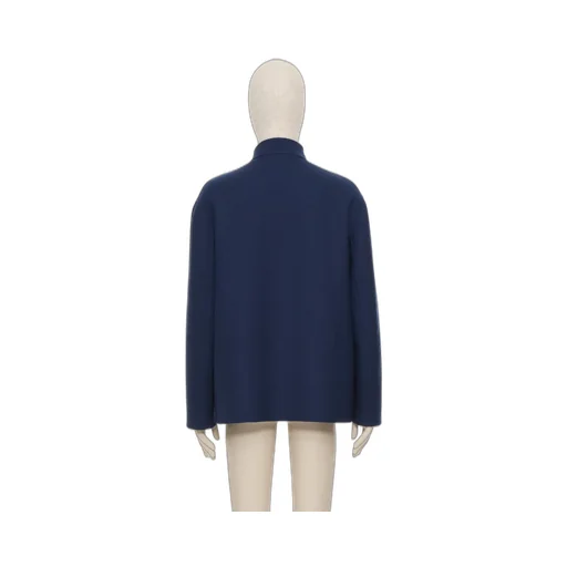 Double Wool Jacket With Mandarin Collar