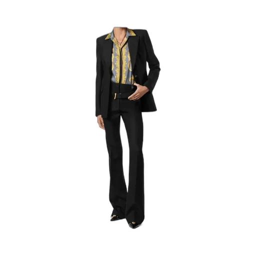 Pinstripe Single-Breasted Blazer